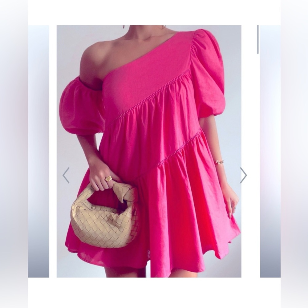 ARULA Pink One-Shoulder Mini Dress